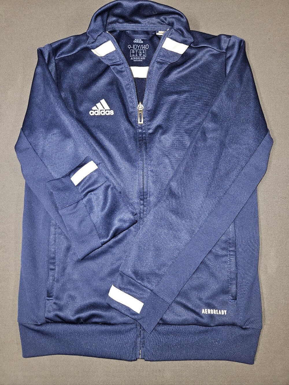 Adidas Kids 9-10Y Blue Aeroready Zip Track Jacket